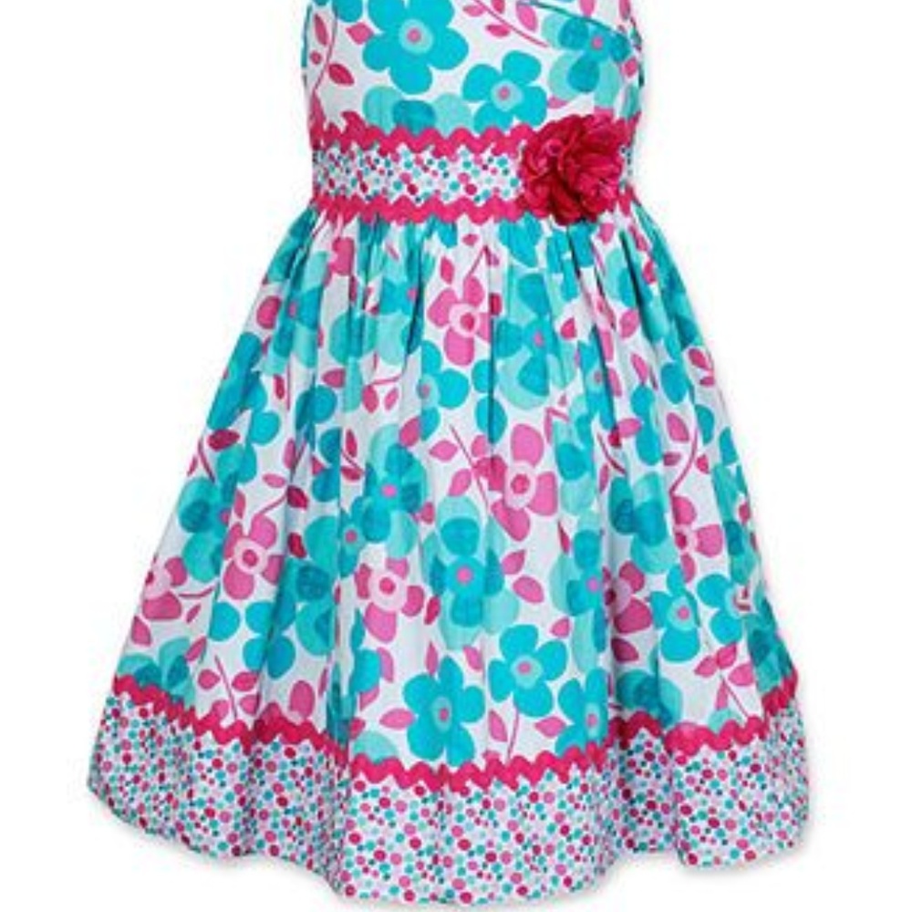 👗👗NWT- Girls Floral Polka Dot Halter Dress - Picture 3 of 7